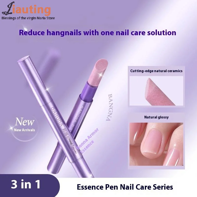 3In1 Ceramic Nail Cuticle Oil Brighten Moisturizing Nail Cuticle Remover Pen Prevent Nail Damage Manicure Care Tool