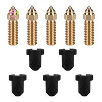 A47F-5Pcs 0.4Mm Brass Nozzle Silicone Sleeve Kit, Extruder Hot End Nozzle Kit For Creality K1, K1 Max, CR-10 SE 3D Printer