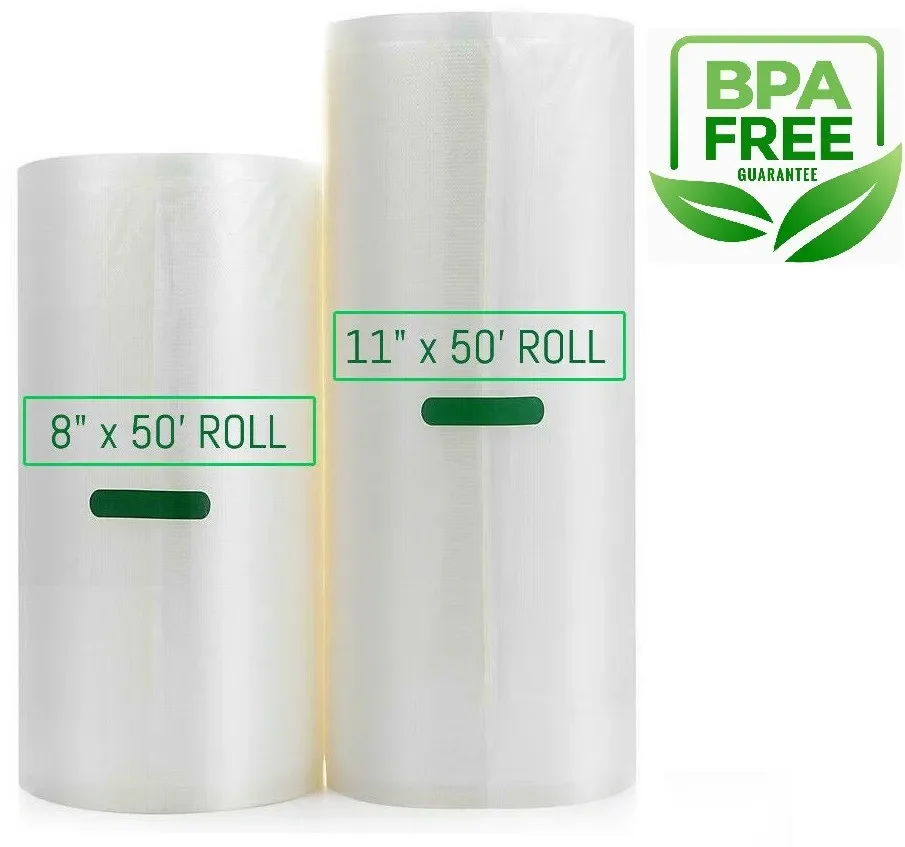 

2 Rolls 8" x 50' 11" x 50' Vacuum Sealer Bags for Food Saver Seal Storage