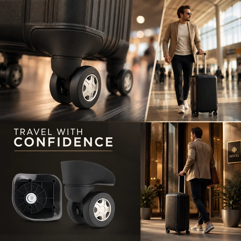 Universal Luggage Wheels For Samsonite 1718 360° Swivel Caster Smooth Rolling Replacement Suitcase Roller Silent Swivel Caster R
