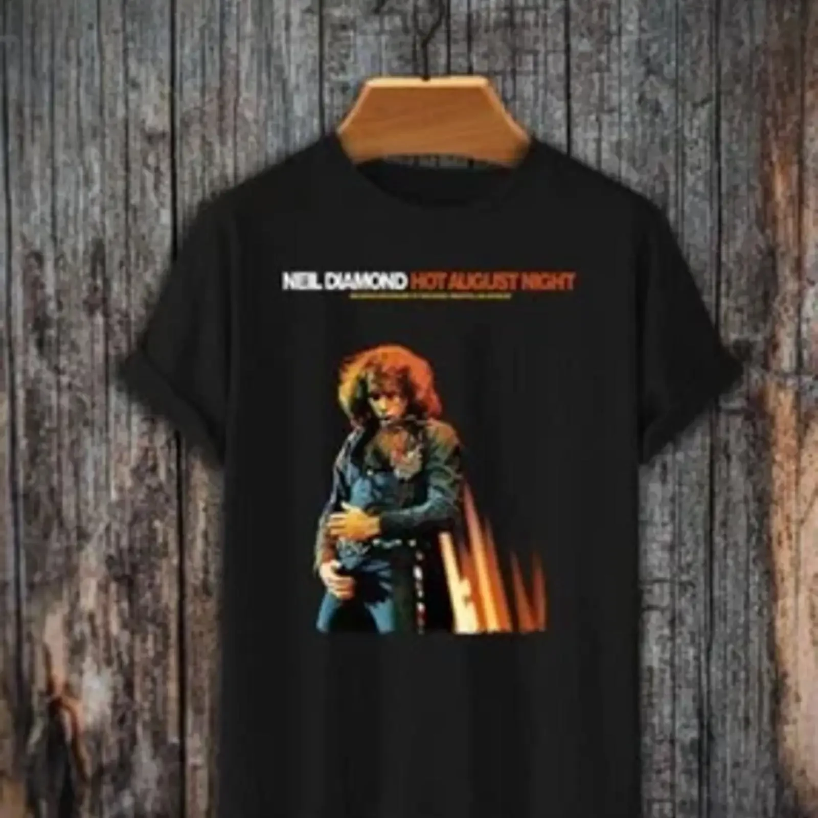 Camiseta Hot August by Night de Neil Diamond, Crunchy Granola Suite, Cracklin' Rosie, ropa de diseñador vintage lavada, ropa de calle