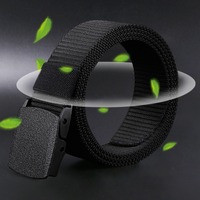 Plastic Buckle Nylon Canvas Belt Men Women Outdoor Work, 1.5inch Wide Metal-free Military Tactical Waist Belt Airport Friendly