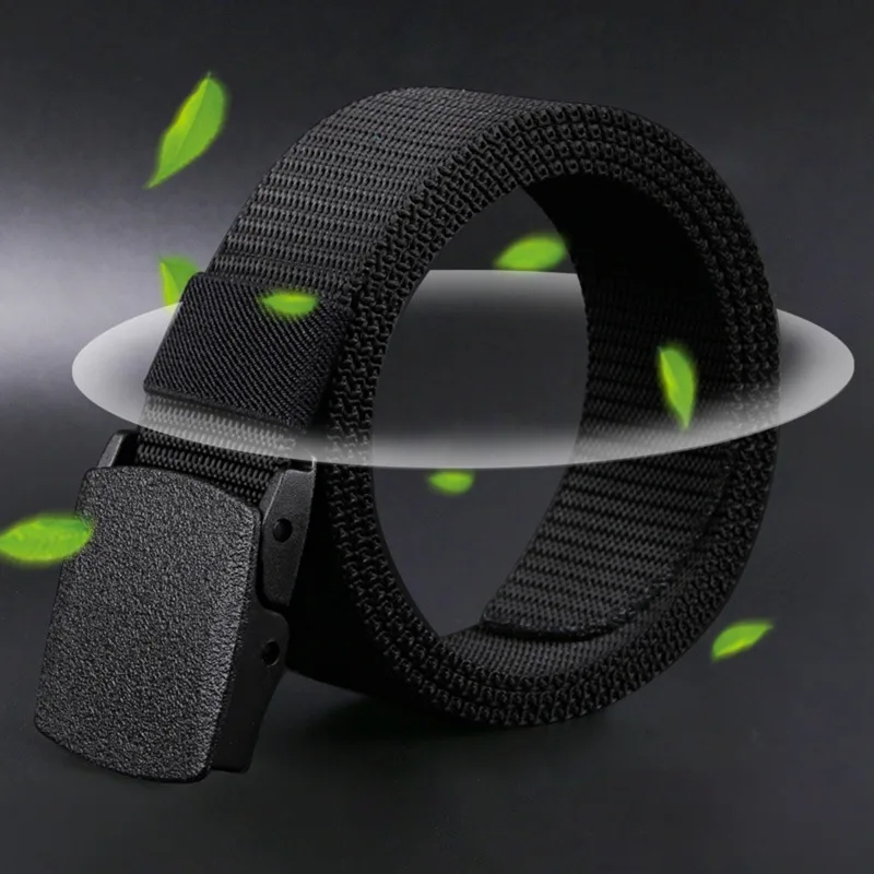 Plastic Buckle Nylon Canvas Belt Men Women Outdoor Work, 1.5inch Wide Metal-free Military Tactical Waist Belt Airport Friendly
