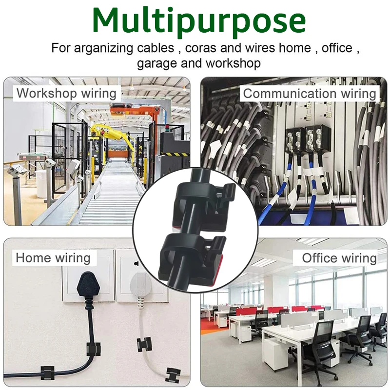 20 PCS Adhesive Cable Wire Clips Cable Management Wire Organizer Cord Holder for Under Desk Wall Home Office Ethernet Cable Clip view 5