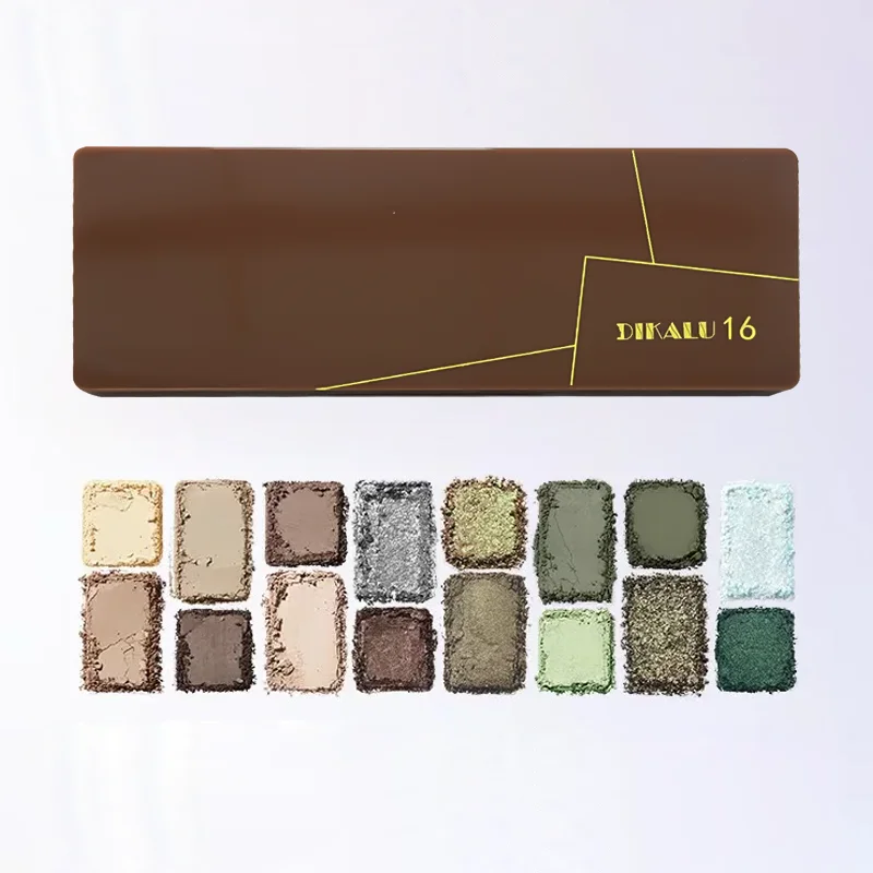 16-ColorEyeshadow Palette, Browns AndGreens, Neutral And Earth Brown Tones,Matte And Glitter Finish For Eye Makeup