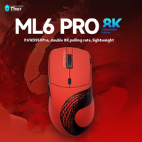 THUNDEROBOT ML6Pro mouse wireless 3 mode PAW3950 8k Lightweight Huano 80M customize Esports game mouse computer accessories gift