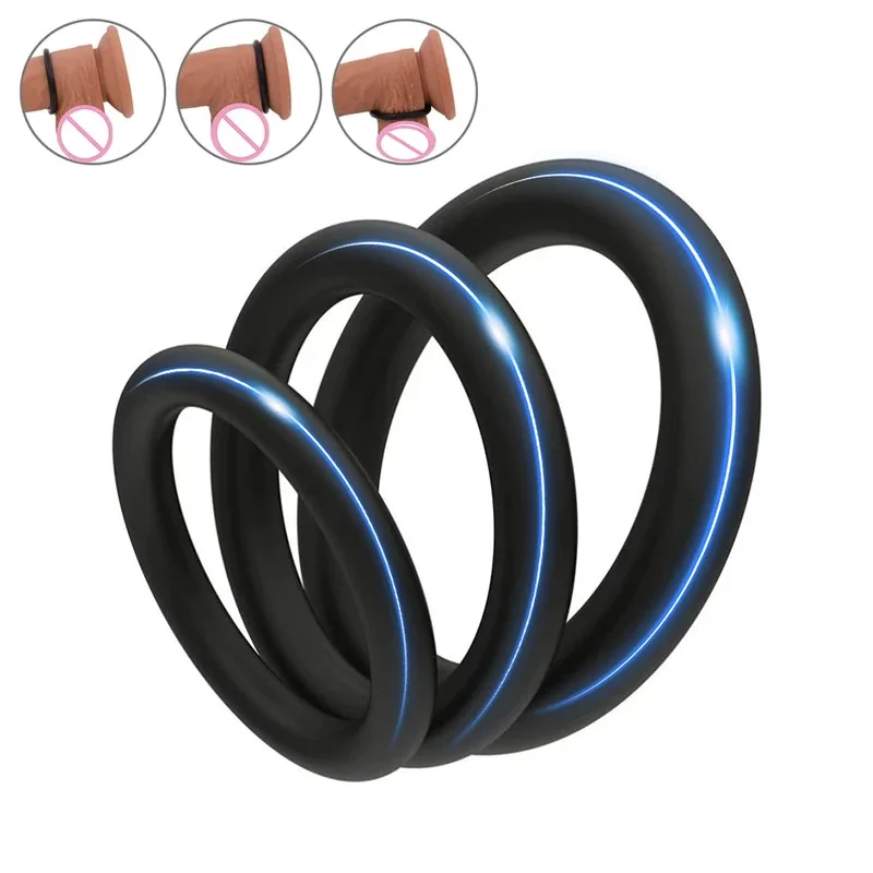 Anneau de pénis lumineux en silicone pour hommes, anneau de verrouillage, éjaculation retardée, haute élasticité, anneau pénien durable, jouets