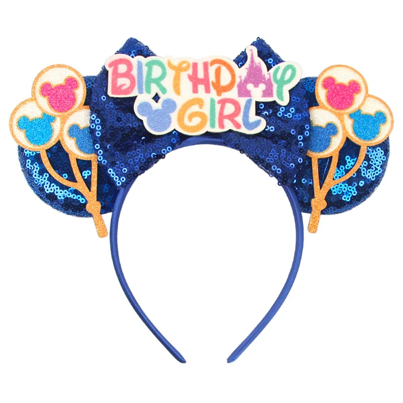 Mickey-Geburtstags-Stirnbänder für Kinder, Pailletten, Schleifen, Minnie-Luftballons, Ohrstecker, niedliche Halloween-Partydekorationen, Kopfbedeckungen – Detail 9