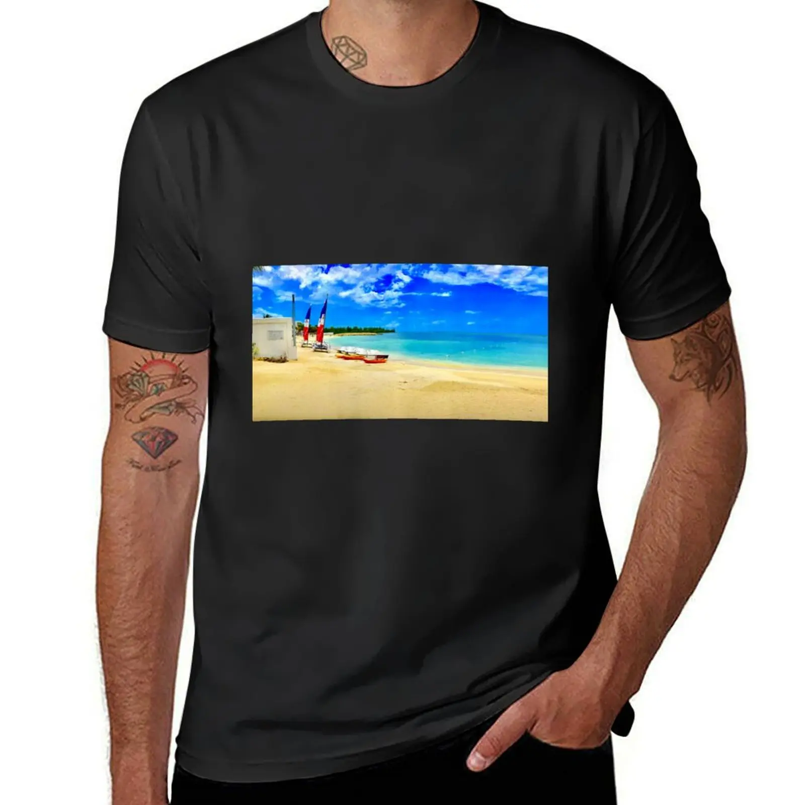 Jamaica Beach T-Shirt oversized vintage animal prinfor boys mens workout shirts