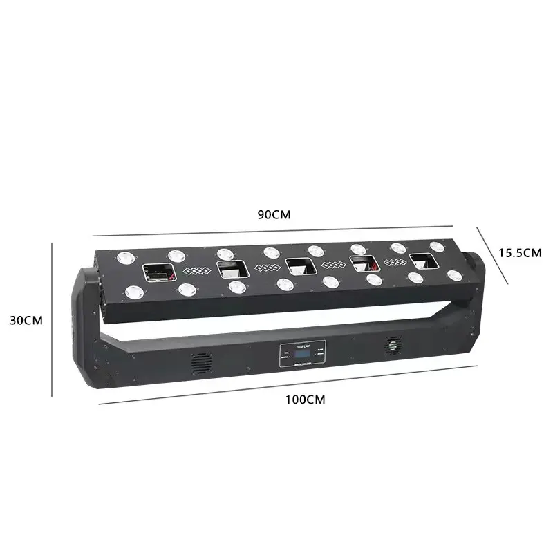 5 Head RGB Laser Moving Bar 5x500mW 16pcs 3W LED DMX512 Sound Active for Disco Party Dj Stage Lights Clubs Parties Stage Shows
