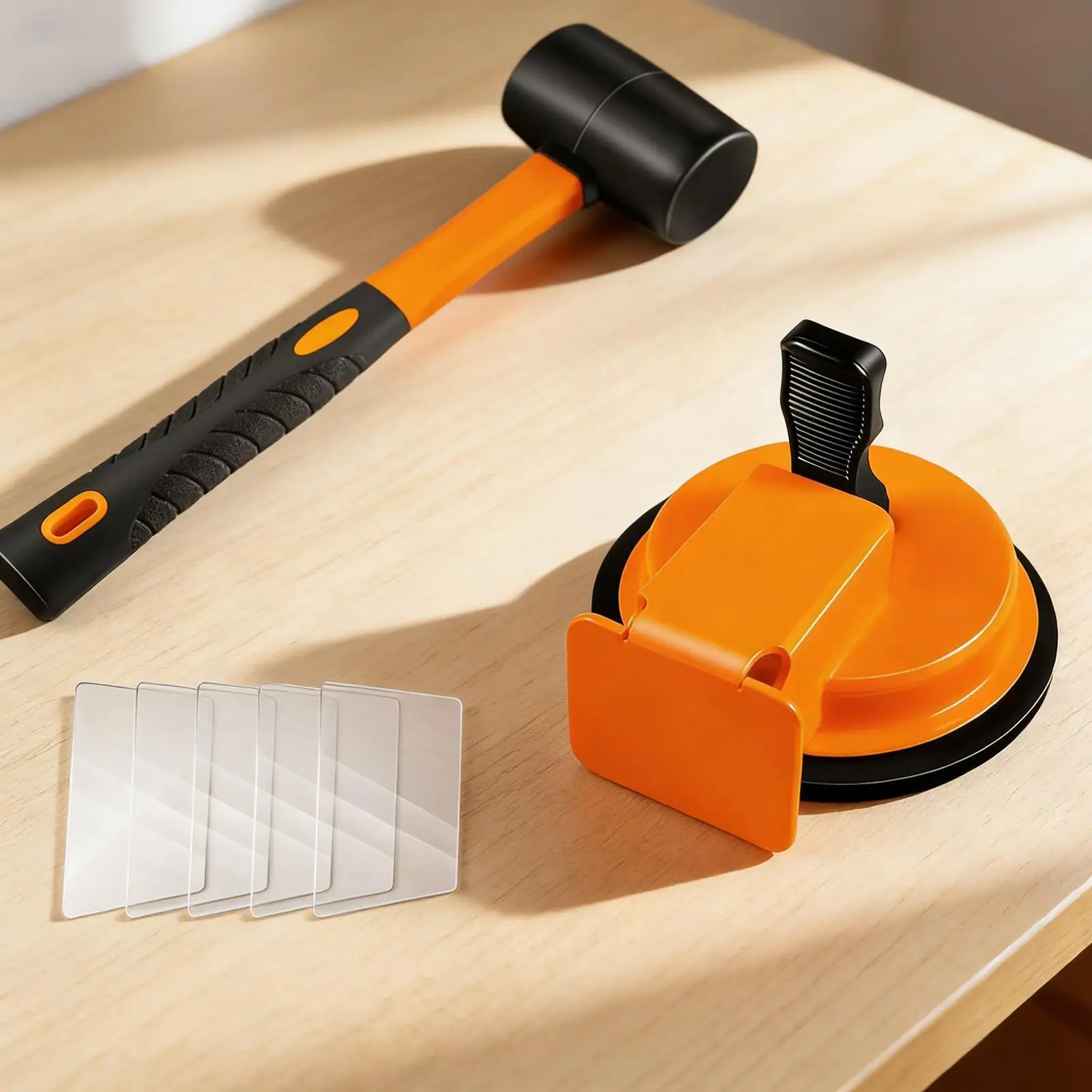 

Floor Gap Repair Heavy Duty Floor Gap Fixer Tool With Hammer Suction Cup For Tile Slat Baseboard Wood Floor Crack Repair Tool