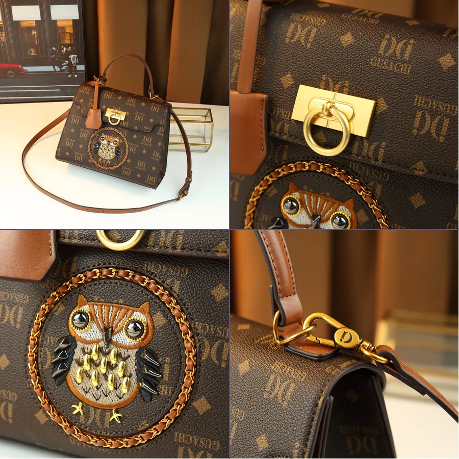 Fashionable Textured Leather Diaper Bag For Women Chic Retro Crossbody Handbag Unique Designer Vintage Style Large Capacity Tote - view 3
