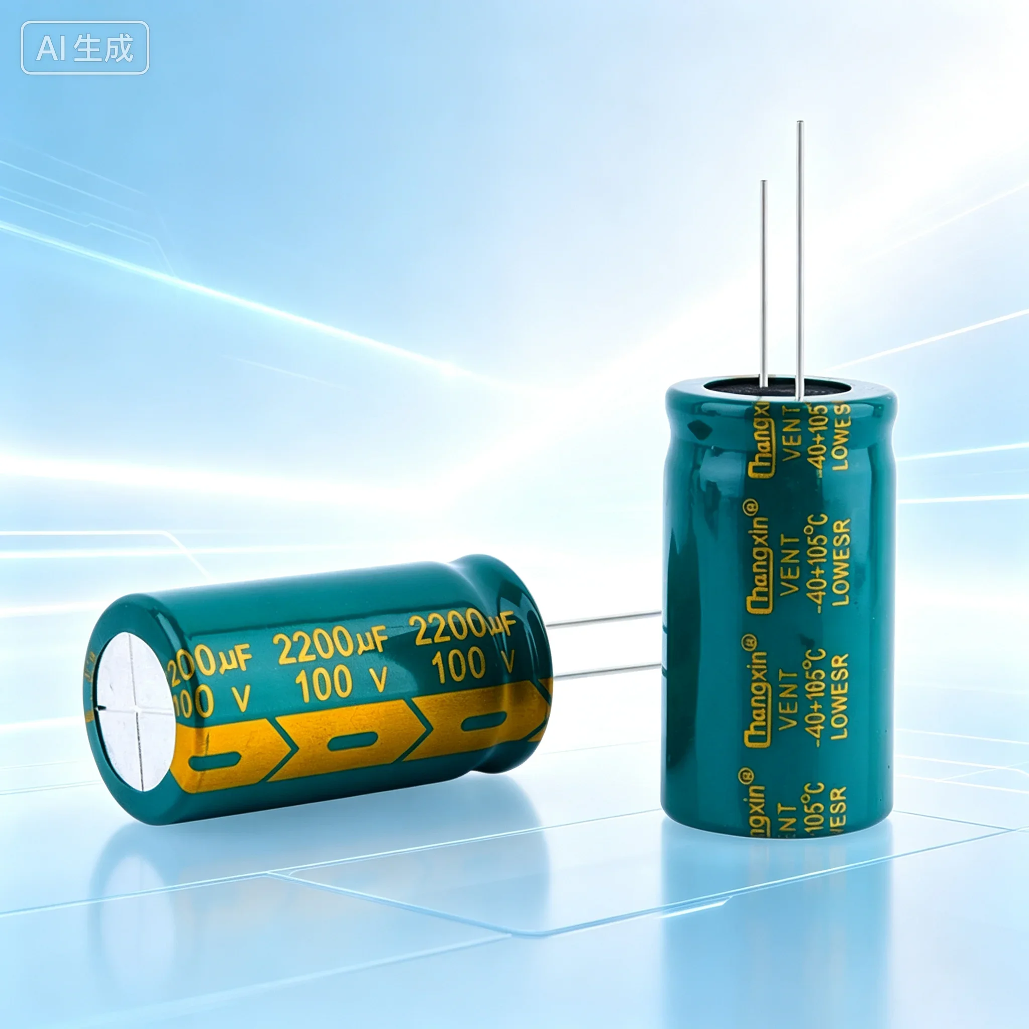 condensador-electrolitico-radial-de-alta-calidad-2200-µf-100-v-con-baja-resistencia-en-serie-equivalente-esr-para-circuitos-tamano-22-x-40-mm
