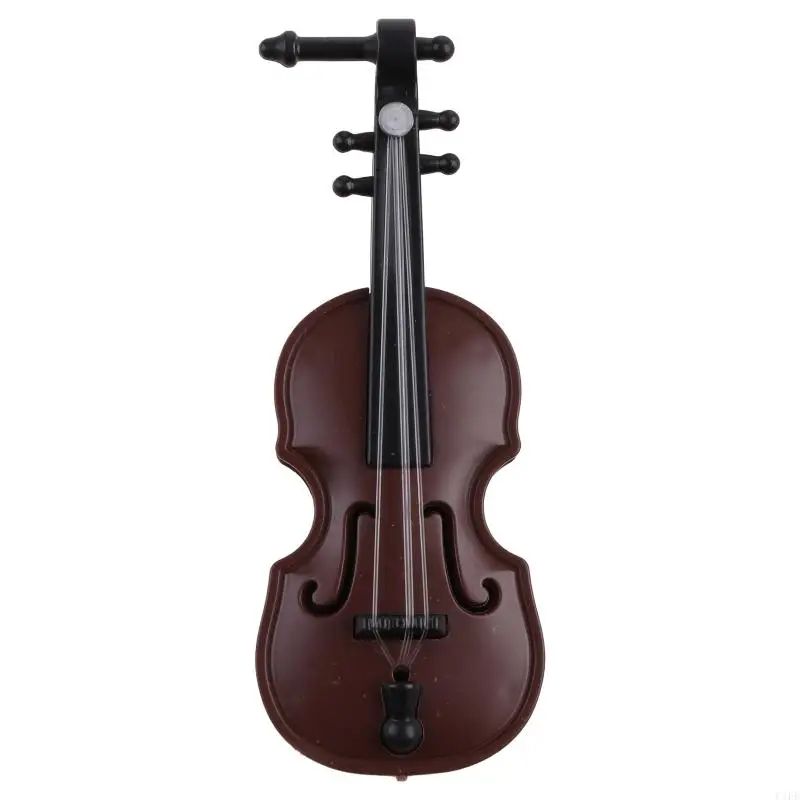 C1FE Mini Violins Ornament Miniature Model với giá đỡ cho Case Dollhouse để trang trí máy tính để bàn cho búp bê cho búp bê