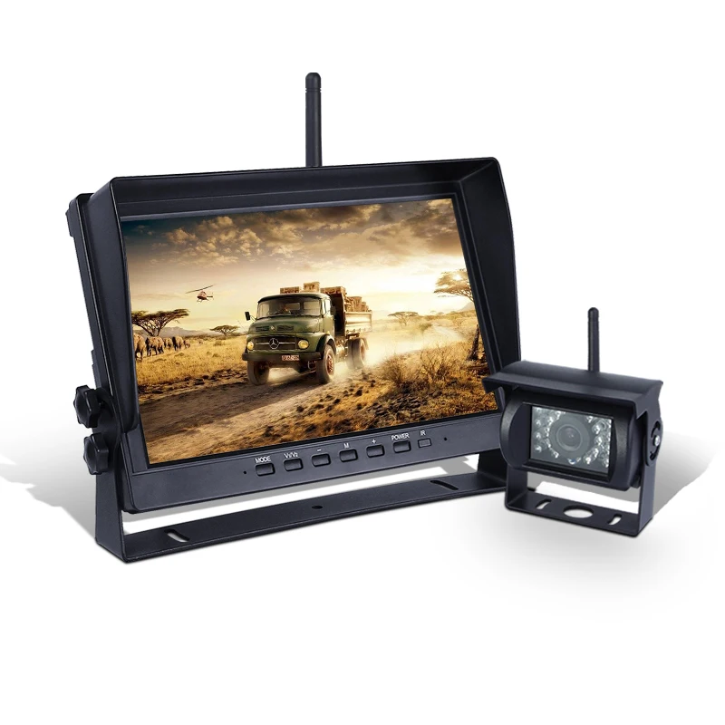 Wireless Rear Camera 10.1 Inch Wireless Car Backup Camera And Monitor Kit RV Backup Camera, 1080P, Heavy Duty Vehicle