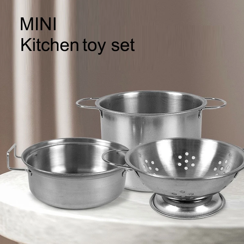 Maison de Jeu pour Enfants Jouets de Cuisine Batterie de Cuisine Ustensiles de Cuisson Casseroles Poêles Vapeur Cadeau