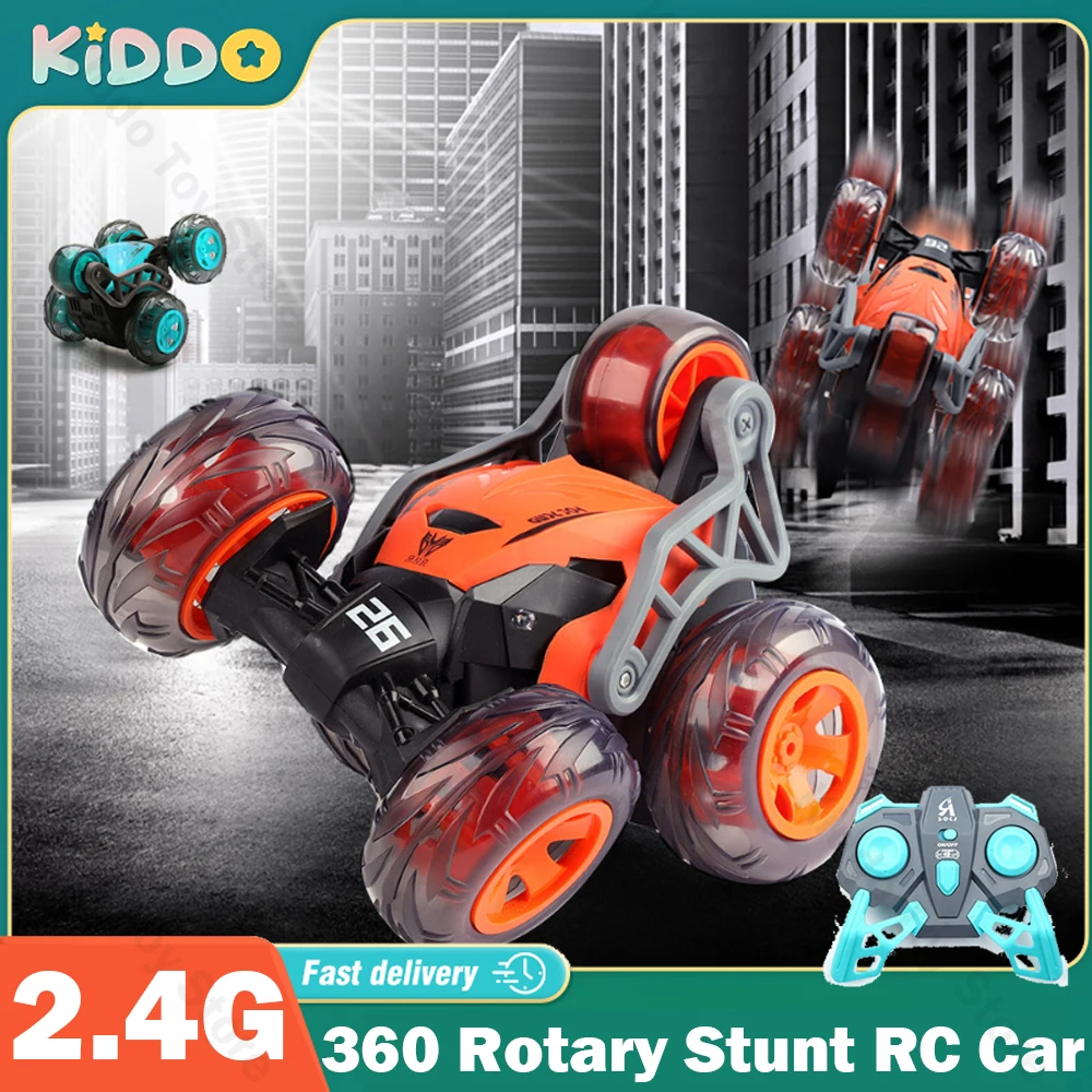 RC Cars 360 Rotary Stunt Car 5 Wheel Dump Truck Car High Speed Climbing Buggy Eletric Vehicle Remote Control Car Toy 2.4G Gifts