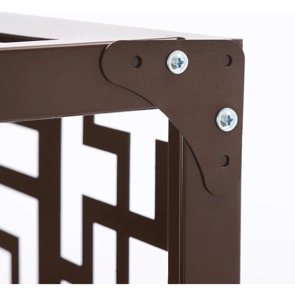 エアコンフェンス 43.31×31.5インチ 高さ4パネル アルミ合金製プライバシースクリーン 屋外プール設備囲い