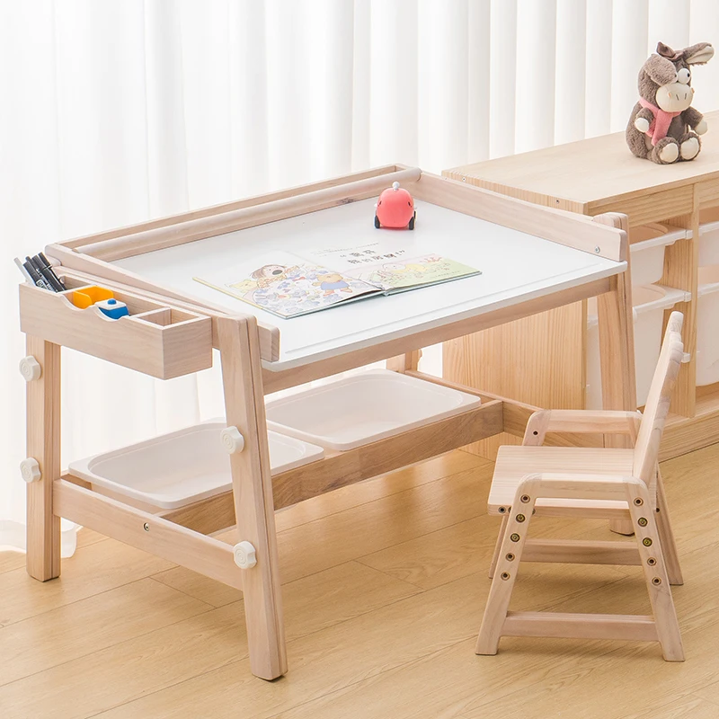 Scrivania-Bureau d\'École à Angle Réglable, Tables d\'Étude pour Enfants, Meubles pour Enfants, Petite Chambre d\'Étudiant, Garçon LT