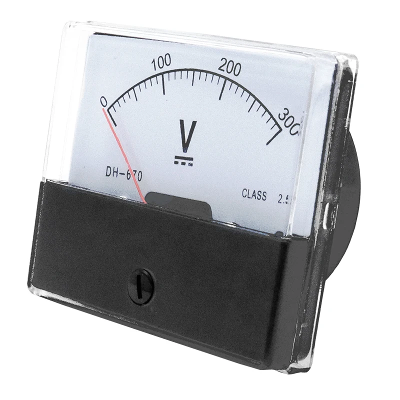 DH-670 Pointer Analog DC Voltmeter 5V 10V 15V 20V 30V 50V 100V 70*60mm Accuracy 2.5 0-500V