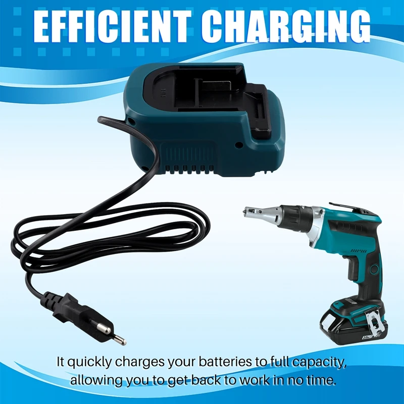 100V-240V Portable Li-Ion Battery Charger Power Tool Mini Compact For Makita 18V 21V Lithiumy Ion Battery EU Plug