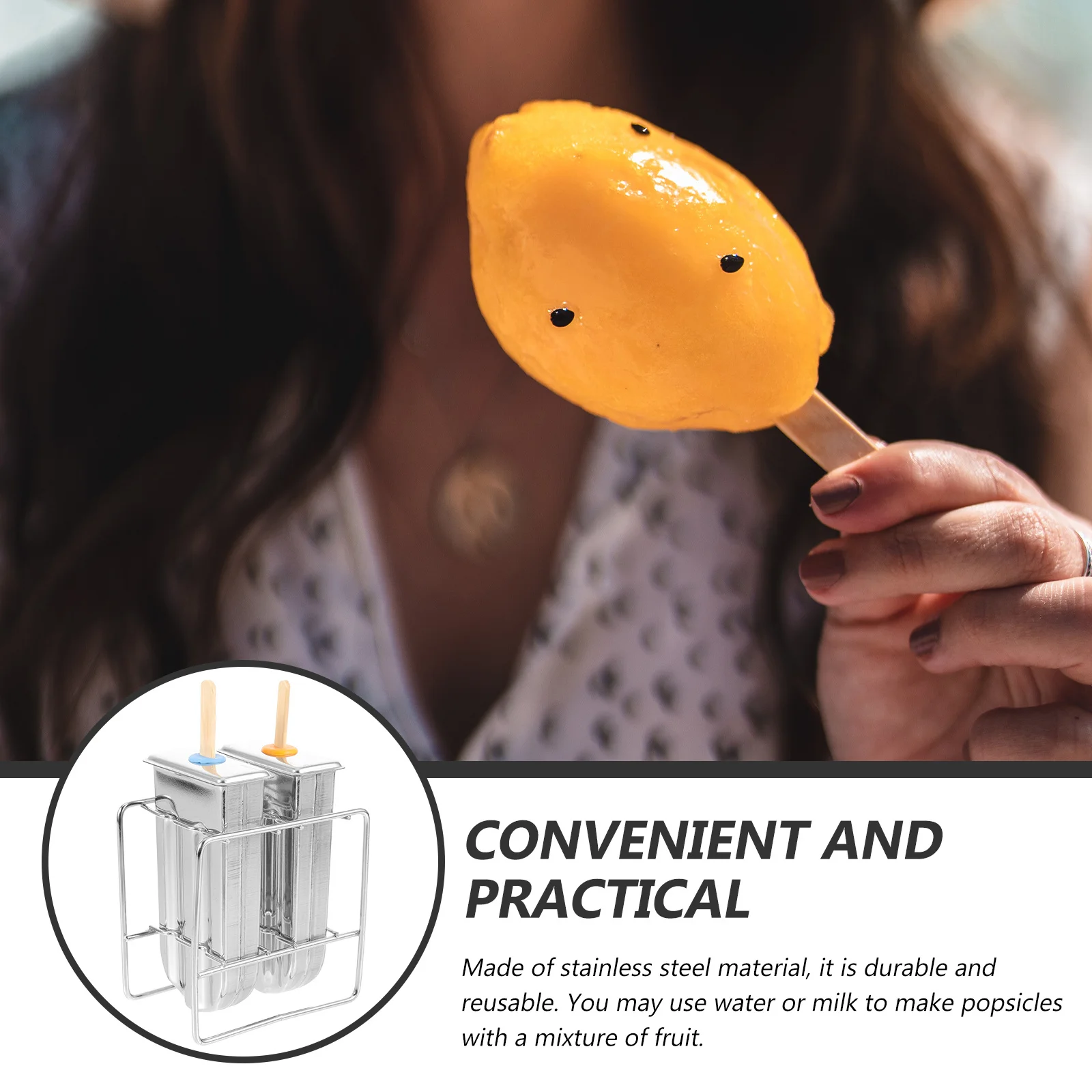 

1 комплект, форма для мороженого из нержавеющей стали, DIY Maker для домашнего морозильной камеры, безопасный, легко очищаемый держатель для лакомств