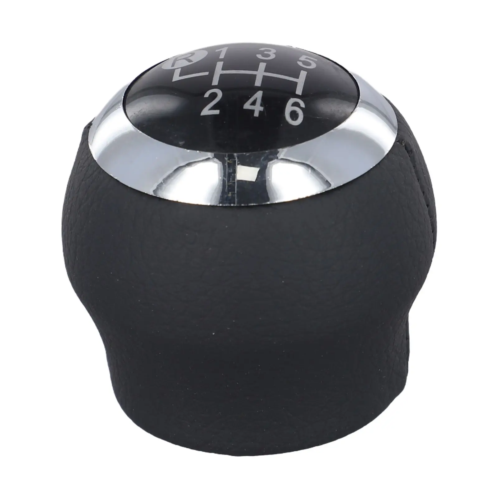 

6-Speed Shift Knob 6 Speed Gear Shift Knob PU Leather And Plastic Clear Numbering Glossy Black Finish Stylish Design