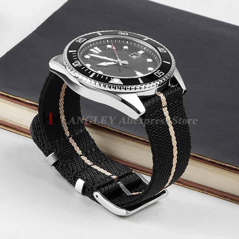 20mm 22mm Premium Nylon Watch Strap for Seiko for Omega Quick Release Sport Canvas Bracelet for Huawei Watch Men's Military Band view 6