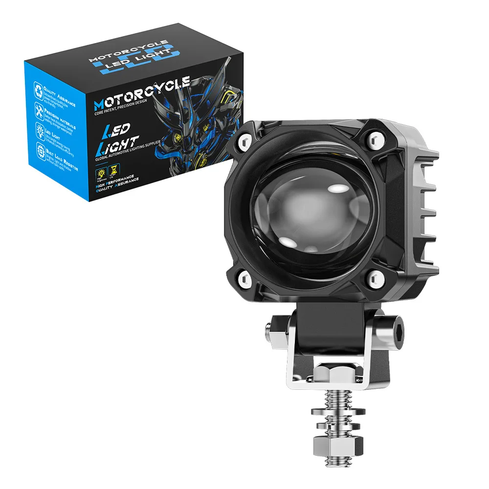 Motorcycle Electric Vehicle Spotlight LED External Lens White Yellow Waterproof Motorcycle Light Battery Car Front Car Headlight