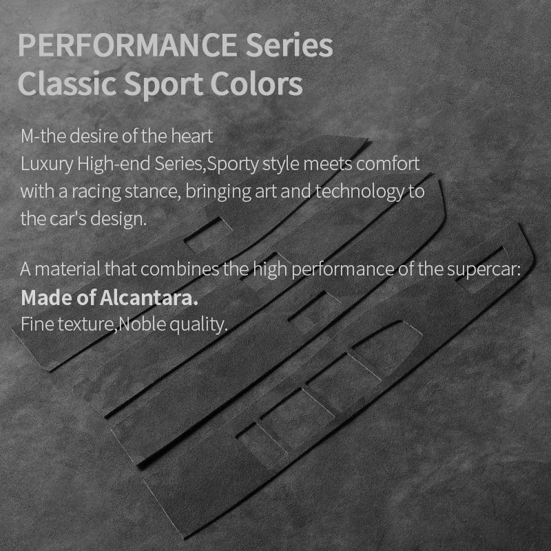 For BMW X3 G45 G48 Door Window Lifting Switch Panel Frame Trim Sticker Performance Made of Alcantara Car Interior Accessories 3