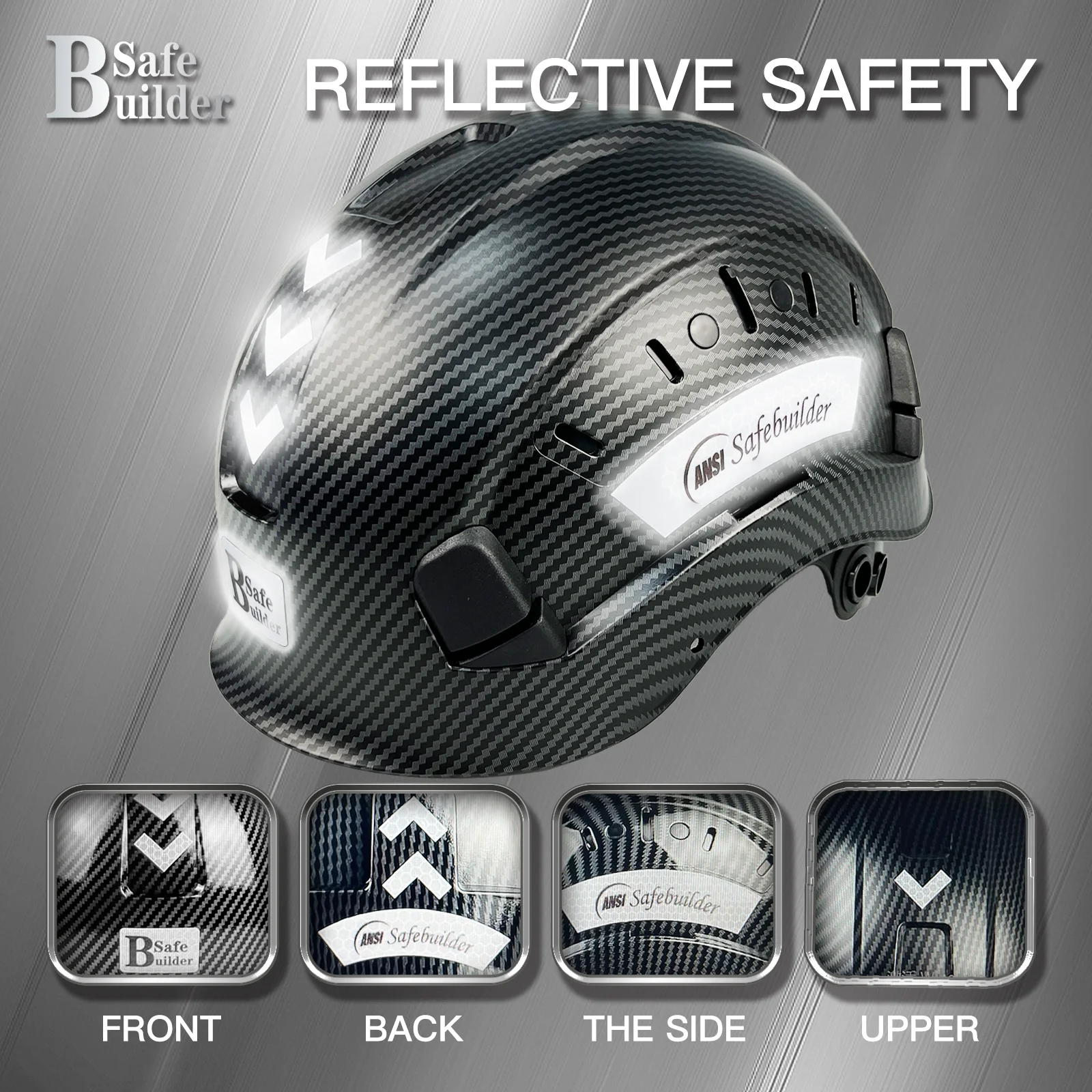 Construction Safety Helmet ABS Hard Hat Adjustable Ventilation System Hardhats Industrial Work Head Protection ANSI/ISEA Z89.1 image 3