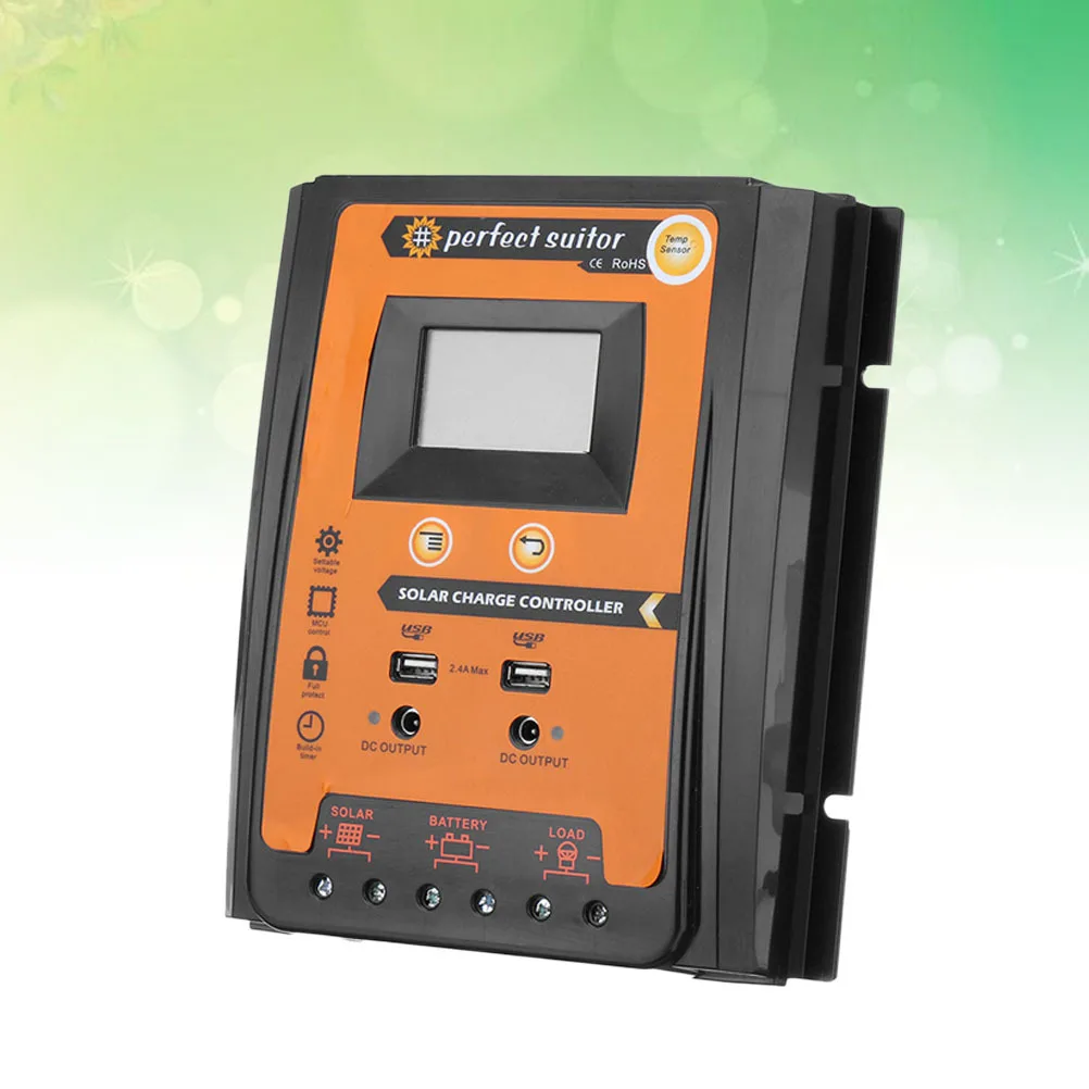 

30A Solar Charge Controller Lcd Display Real-Time Monitoring Adjustable Parameters Overcurrent Short Circuit Protection