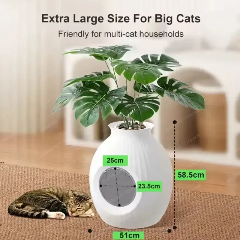 Special Smart Plant Litter Box with Odor Control & Sterilization System Hidden Cat Litter Box Plant for Big Cats Cat Litter Box