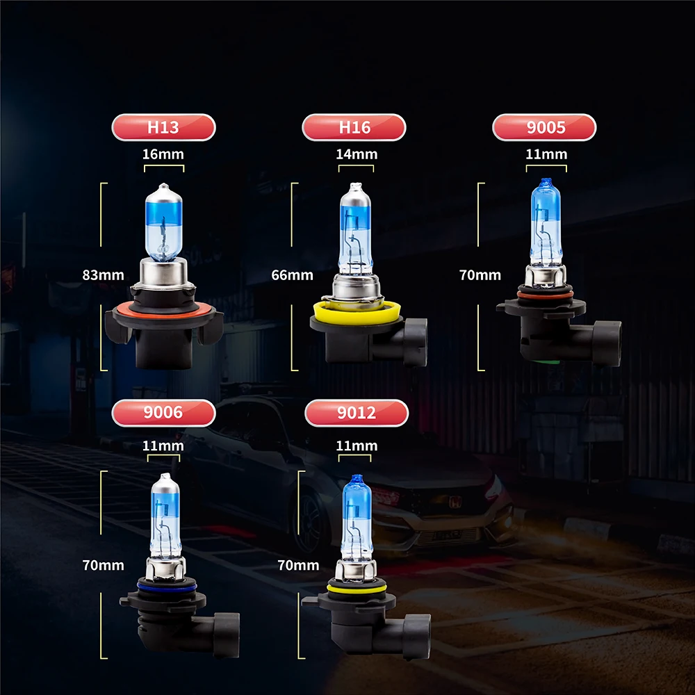 1 Pcs ALKOREY Xbright-Plus 9008 H13 12V 60/55W Blue 4000K Super White Auto Headlight Fog Lamp Car Light Halogen Bulb