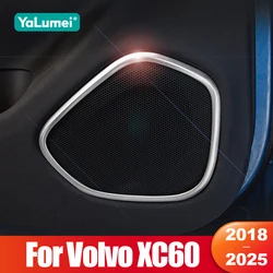 For Volvo XC60 2018 2019 2020 2021 2022 2023 2024 2025 Car Door Audio Speaker Decoration Cover Stainless Steel Accessories