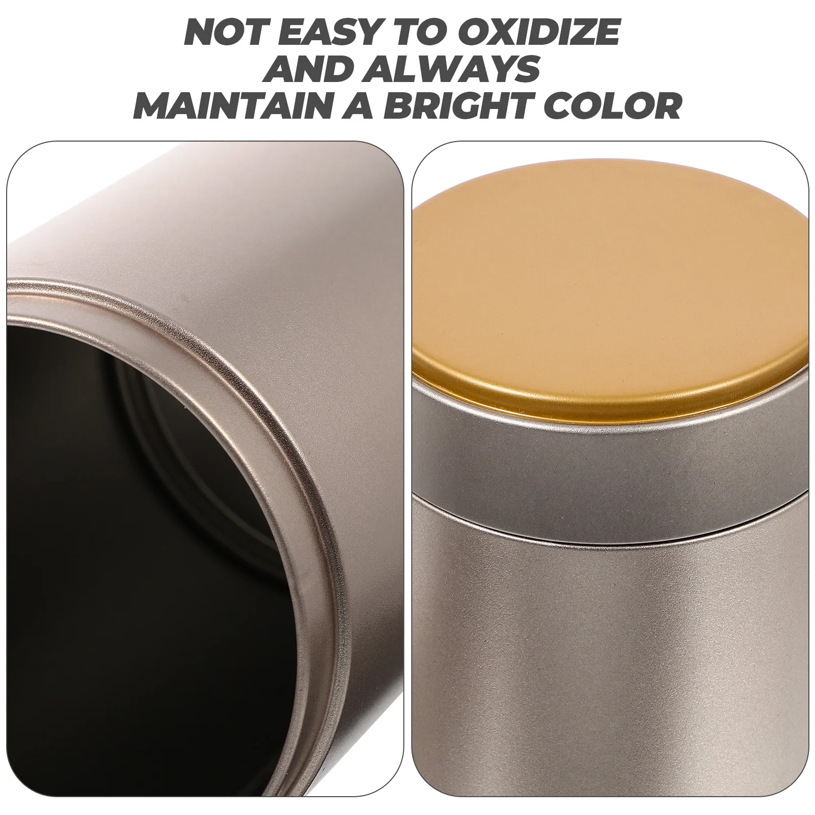 

4 Pcs Metal Gift Jar Tea Canisters Airtight Tinplate Round Tins with Lids Storage Jars Tank Kitchen Miss Food Containers