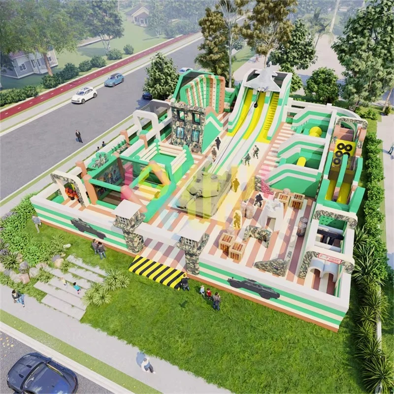 Hot Sale Adventure Tarpaulin Theme Park Outdoor Inflatable Obstacle Course Playground Park