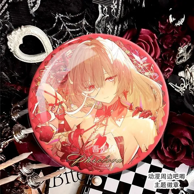 Hadiah Koleksi Lembar Reflektif Lencana Dada Flash Ganda Flolo Cosplay Game Pasang Bisikan Anime