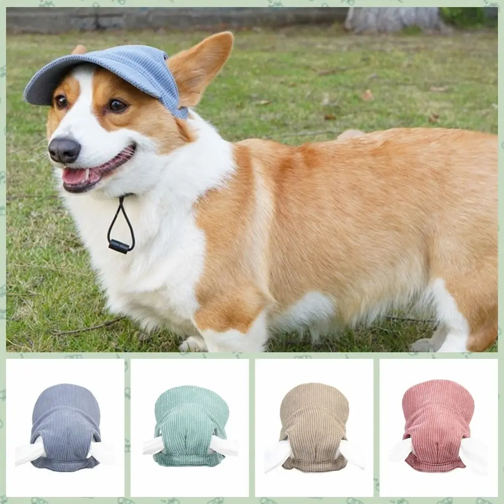 Fashion Adjustable Dog Baseball Cap Soft Breathable Dog Parent-Child Hat with Ear Holes Pet Sun Hat Travel