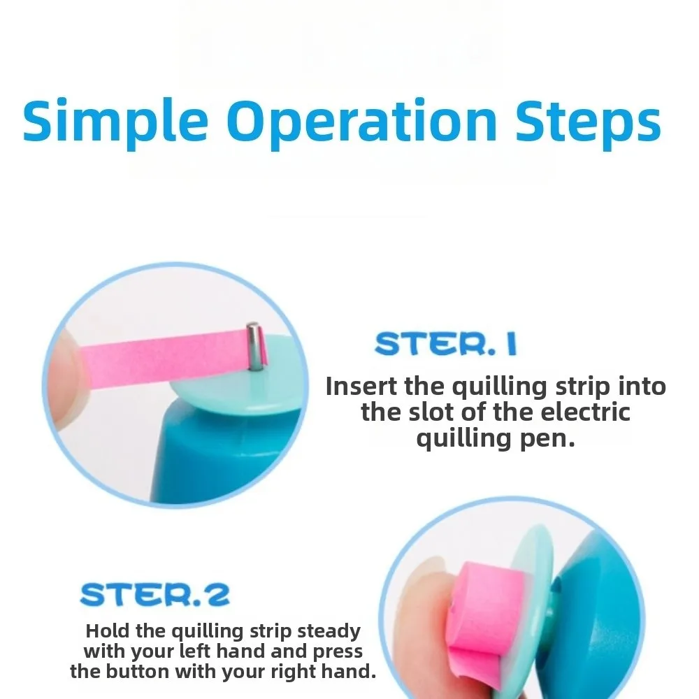 Lightweight Electric Quilling Pen Smooth Rotation Handheld Quilling Art Tool Blue With Support Plate Paper Winder
