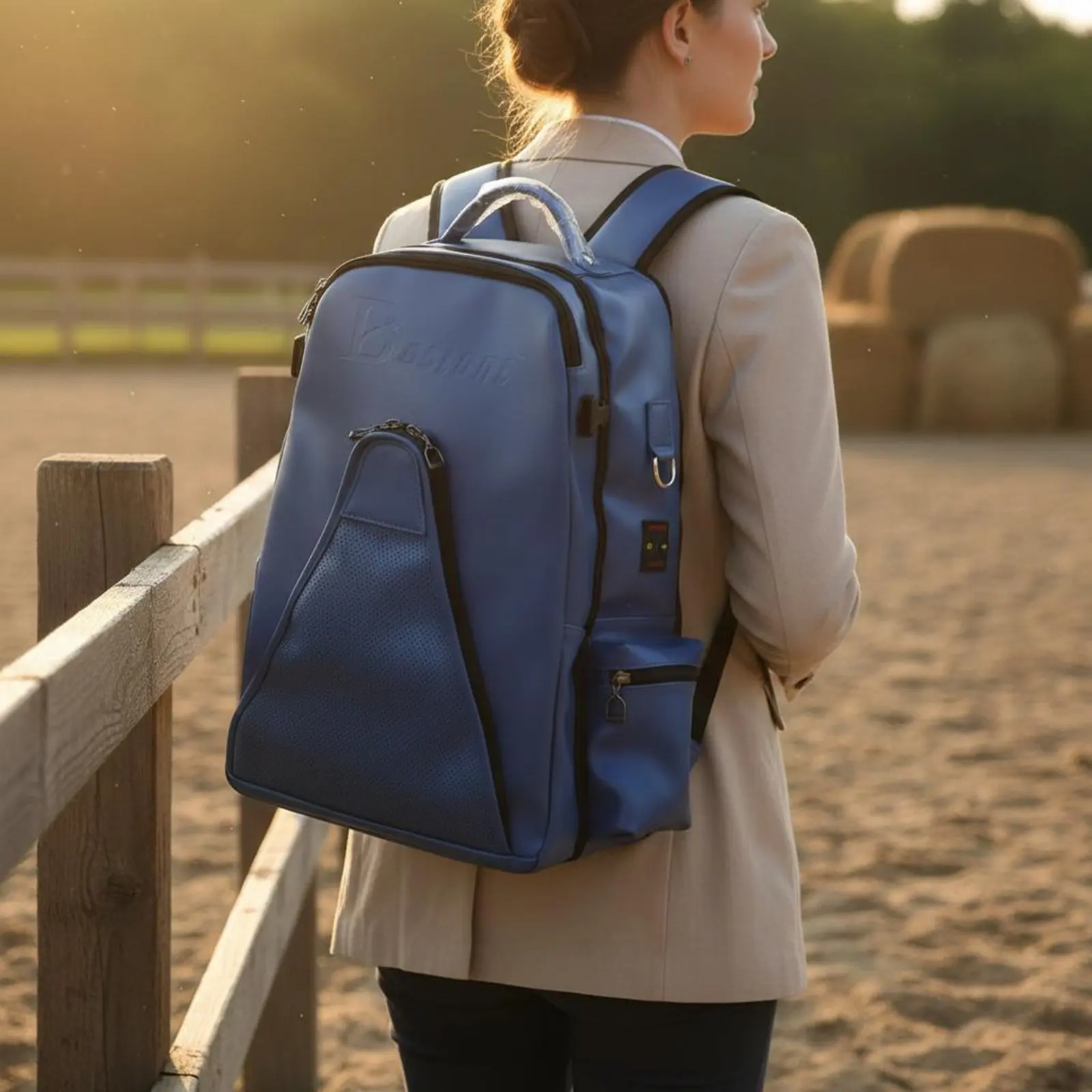 

Equestrian Gear Bag Easy to Carry Multi Compartment Riding Bag Tack Backpack Padded Shoulder Straps Horse Riding Backpack