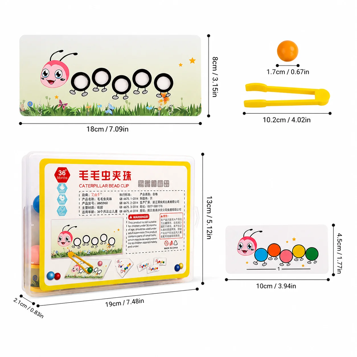 Clip Beads Toys Color Sorting Montessori Toy Educational Preschool Learning Toys Gifts Fine Motor Skill Toy For Preschool Kids