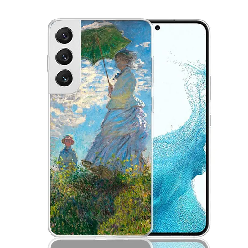 Claude Monet Garden Lotus Bridge Phone Case For Samsung Galaxy S24 S23 S22 S21 FE S20 Ultra S10 Plus S10E S9 S8 + Art Customized