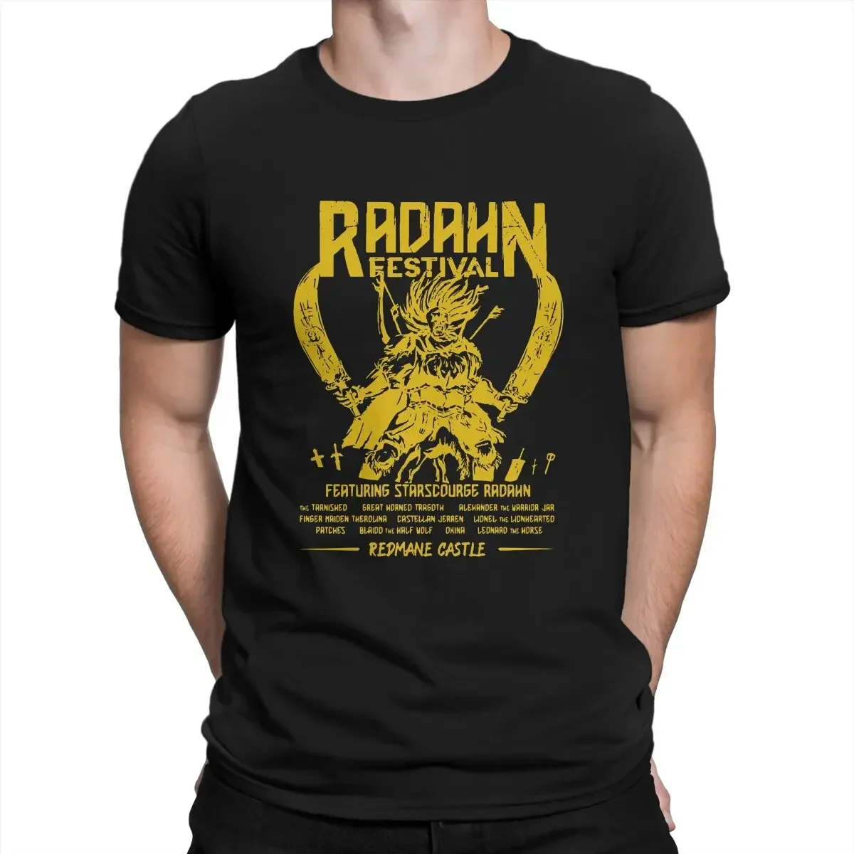 Men's T-Shirt Festival Radahn Awesome Pure Cotton Tees Short Sleeve DARK SOULS T Shirts O Neck Clothes Graphic Printed