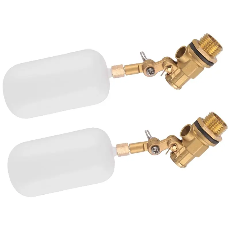[ABFI!】 2Piece 1/2 Inch Float Valve, For Pond Float Valve Shutoff Auto Fill For Livestock Tanks, Aquariums Water Float Valve