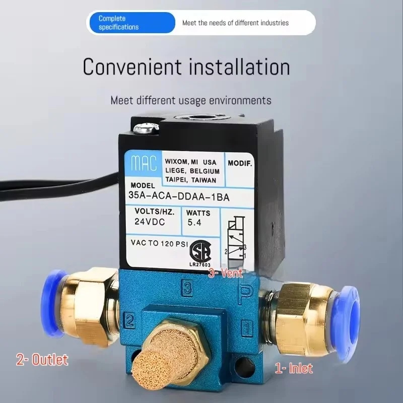 صمام الملف اللولبي عالي التردد MAC نوع 35A يعمل بالطيار 12/24 فولت 5.4 وات 12.7 وات #3