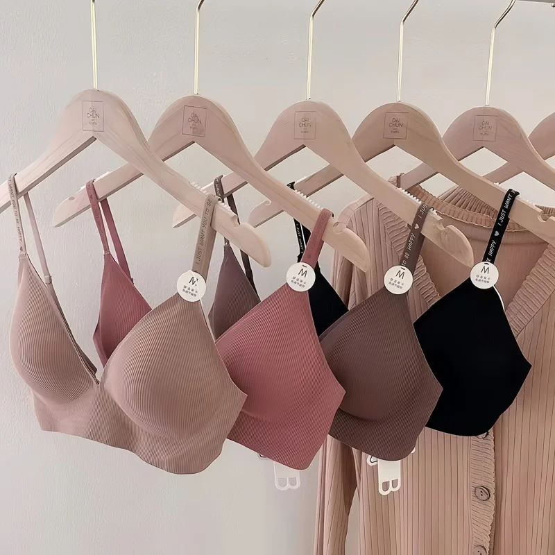 Sutiã sem fio sem costura para mulheres, sutiãs confortáveis, tops macios, alça de letra, lingerie sexy, bralette traseiro em forma de U, íntimas, roupas íntimas