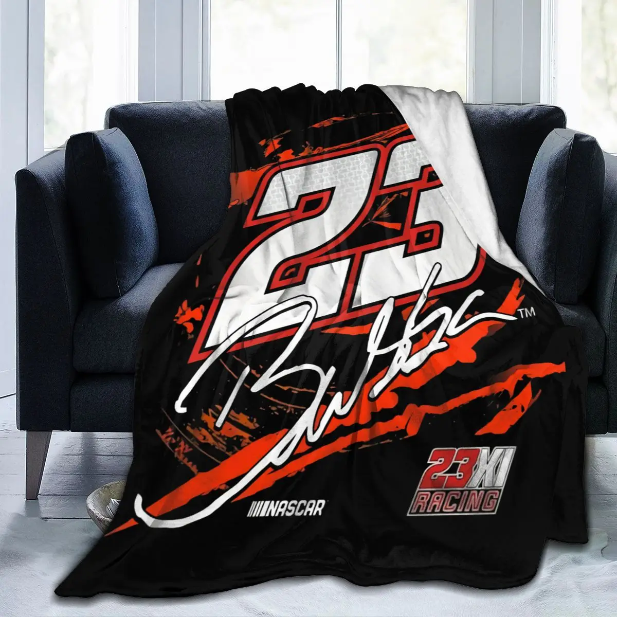 Bubba Wallace 23 All Season Fleece Blanket Throw Ultra Soft Flannel Blanket Digital Printed Premium Fluffy Microfiber Fleece