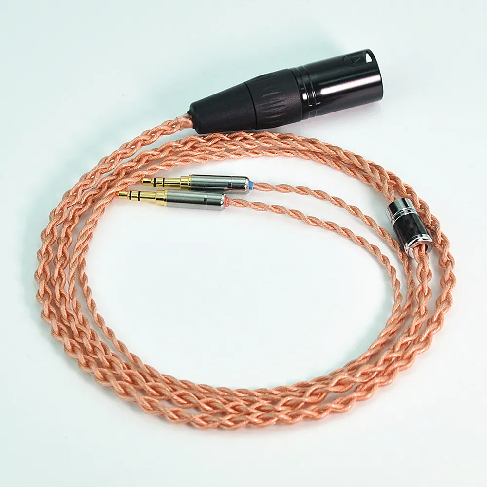 7N single crystal copper wire suitable for hifiman Arya he1000 dual 3.5 headphone upgrade cable xlr plug