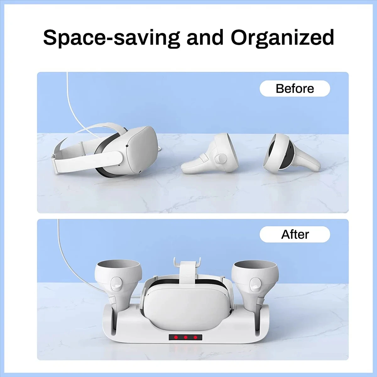 VR Charging Dock for , Charge Controllers and Headset Simultaneously, VR Charger Station Accessories